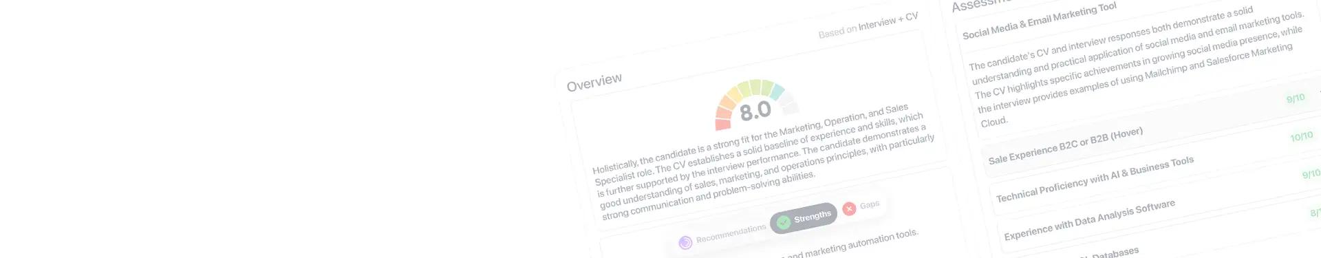 AI CV evaluation result