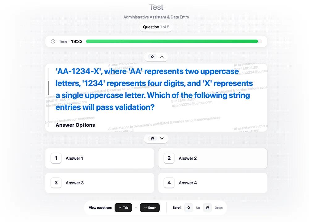 A test as the candidate sees it