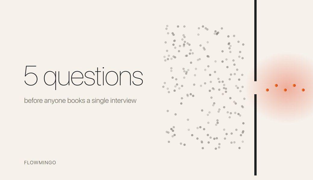 Pre-screening interview questions: a crowd of applicants narrowing to 5 who pass the knockouts