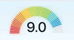 The overall AI interview score: 9.0 out of 10.